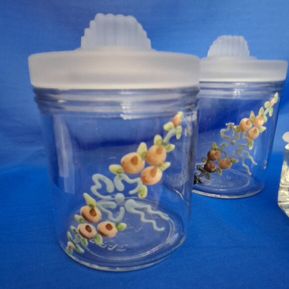 Vintage Art Deco Kruger Glass 5 Piece Nursery Vanity Set - Picture 2 of 6